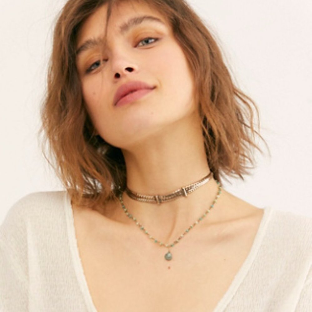NWT Free People Wildflower Stone Necklace